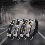 Adjustable Cross Titanium Steel Bracelets for Men Women