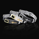 Adjustable Cross Titanium Steel Bracelets for Men Women