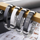 Adjustable Cross Titanium Steel Bracelets for Men Women