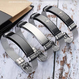 Adjustable Cross Titanium Steel Bracelets for Men Women