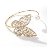 Rhinestone Butterfly Cuff Bracelet for Women