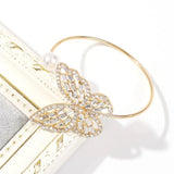 Rhinestone Butterfly Cuff Bracelet for Women