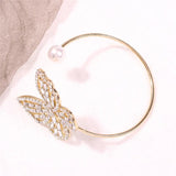 Rhinestone Butterfly Cuff Bracelet for Women