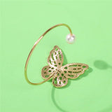 Rhinestone Butterfly Cuff Bracelet for Women