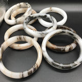 Natural Gobi Jade Ice Silk Wide Band Bracelet - Cyan Beauty