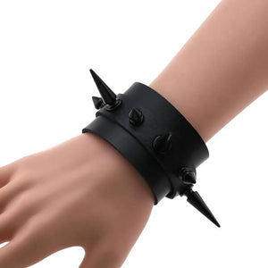 Punk Leather Wristband Studded Spike Rivets Cuff Gothic Bracelet