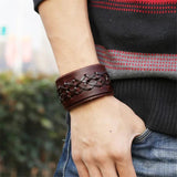 Punk Vintage Multilayer Metal Charm Leather Bracelets