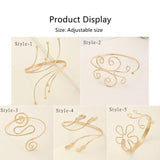 Metal Flowers Arm Cuff Bracelets for Women Retro Body Bangle Punk Jewelry