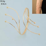 Metal Flowers Arm Cuff Bracelets for Women Retro Body Bangle Punk Jewelry