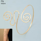Metal Flowers Arm Cuff Bracelets for Women Retro Body Bangle Punk Jewelry