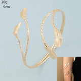 Metal Flowers Arm Cuff Bracelets for Women Retro Body Bangle Punk Jewelry
