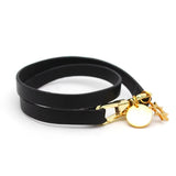 Stainless Steel Leather Bracelet Women Geometric Metal Charm Jewelry