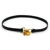Stainless Steel Leather Bracelet Women Geometric Metal Charm Jewelry