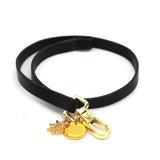 Stainless Steel Leather Bracelet Women Geometric Metal Charm Jewelry