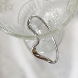 Water Pattern Wave Arc Opening Bracelet for Women Girls