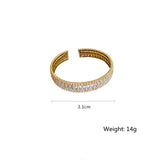 Golden Zircon Crystal Cuff Bracelet Geometric Rhinestone Bangles