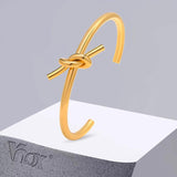 Stainless Steel Knot Cuff Bracelet Bangle, Women's Metal Wristband