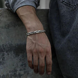 Vintage Twisted Woven Bracelet Neutral Retro Thai Silver