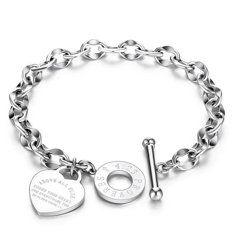 Silver Double Layer Charm Bracelet for Women