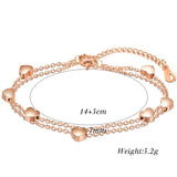 Silver Double Layer Charm Bracelet for Women