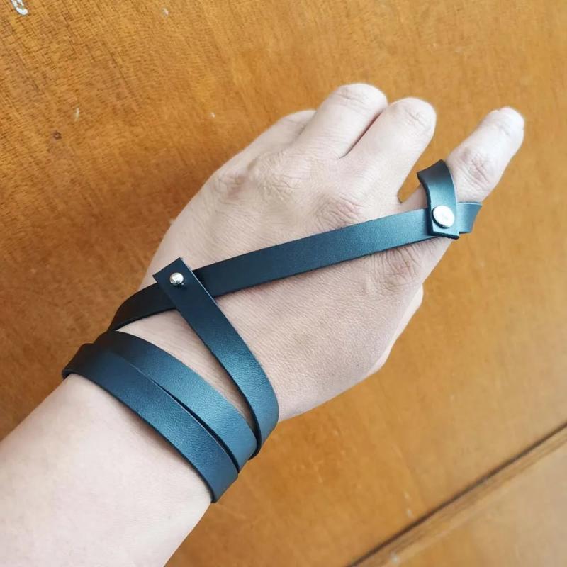 Charm Leather Bracelet Punk Rock Wide Cuff Bangles