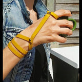 Charm Leather Bracelet Punk Rock Wide Cuff Bangles