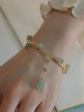 Green Glass Beads Bracelet Magnetic Hotan Jade Women's Jewelry