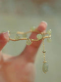 Green Glass Beads Bracelet Magnetic Hotan Jade Women's Jewelry