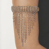 Stonefans Rhinestone Tassel Arm Bracelet Hand Jewelry for Women
