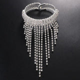 Stonefans Rhinestone Tassel Arm Bracelet Hand Jewelry for Women