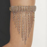 Stonefans Rhinestone Tassel Arm Bracelet Hand Jewelry for Women