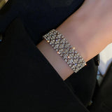Geometric Hip-Hop Rhinestone Bracelet for Women Crystal Bracelet