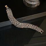 Geometric Hip-Hop Rhinestone Bracelet for Women Crystal Bracelet
