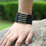 Vintage Punk Retro Multilayer Leather Bracelet for Men