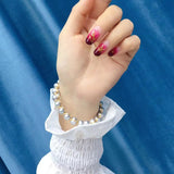 Natural Pearl Bracelet Freshwater Pearls Charm Bangle Jewelry