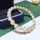 Natural Pearl Bracelet Freshwater Pearls Charm Bangle Jewelry