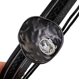 Crystal Gun Metal Enamel Wide Cuff Bracelet