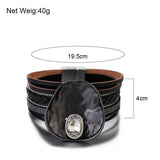 Crystal Gun Metal Enamel Wide Cuff Bracelet