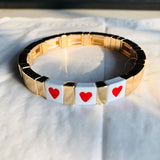 Tide Jewelry Heart To Heart Bracelet Forever Love Charm Tile Bangle