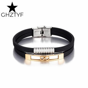 Infinity Lucky Couple Bracelets Double Layer Silicone Belt Stainless Steel Gift
