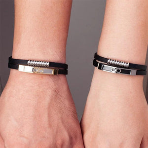 Infinity Lucky Couple Bracelets Double Layer Silicone Belt Stainless Steel Gift