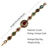 Bohemian Red Gem Stone Resin Tribal Bracelet Gold-Color Jewellery