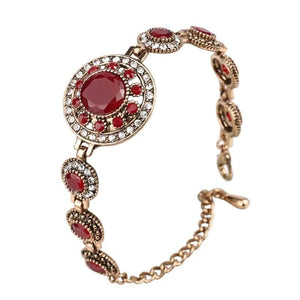 Bohemian Bracelets for Women Red Resin Bangle Retro Royal Jewelry