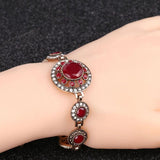 Bohemian Bracelets for Women Red Resin Bangle Retro Royal Jewelry