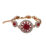 Bohemian Bracelets for Women Red Resin Bangle Retro Royal Jewelry