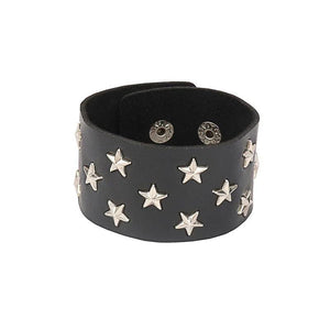 Women Punk Gothic Leather Bracelet Rock Pentagram Jewelry