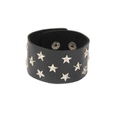 Women Punk Gothic Leather Bracelet Rock Pentagram Jewelry