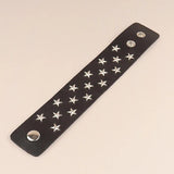 Women Punk Gothic Leather Bracelet Rock Pentagram Jewelry