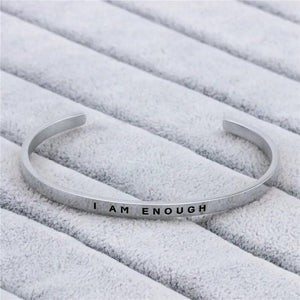 I Am Enough Friendship Bangle Stainless Steel Bracelet