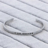 I Am Enough Friendship Bangle Stainless Steel Bracelet